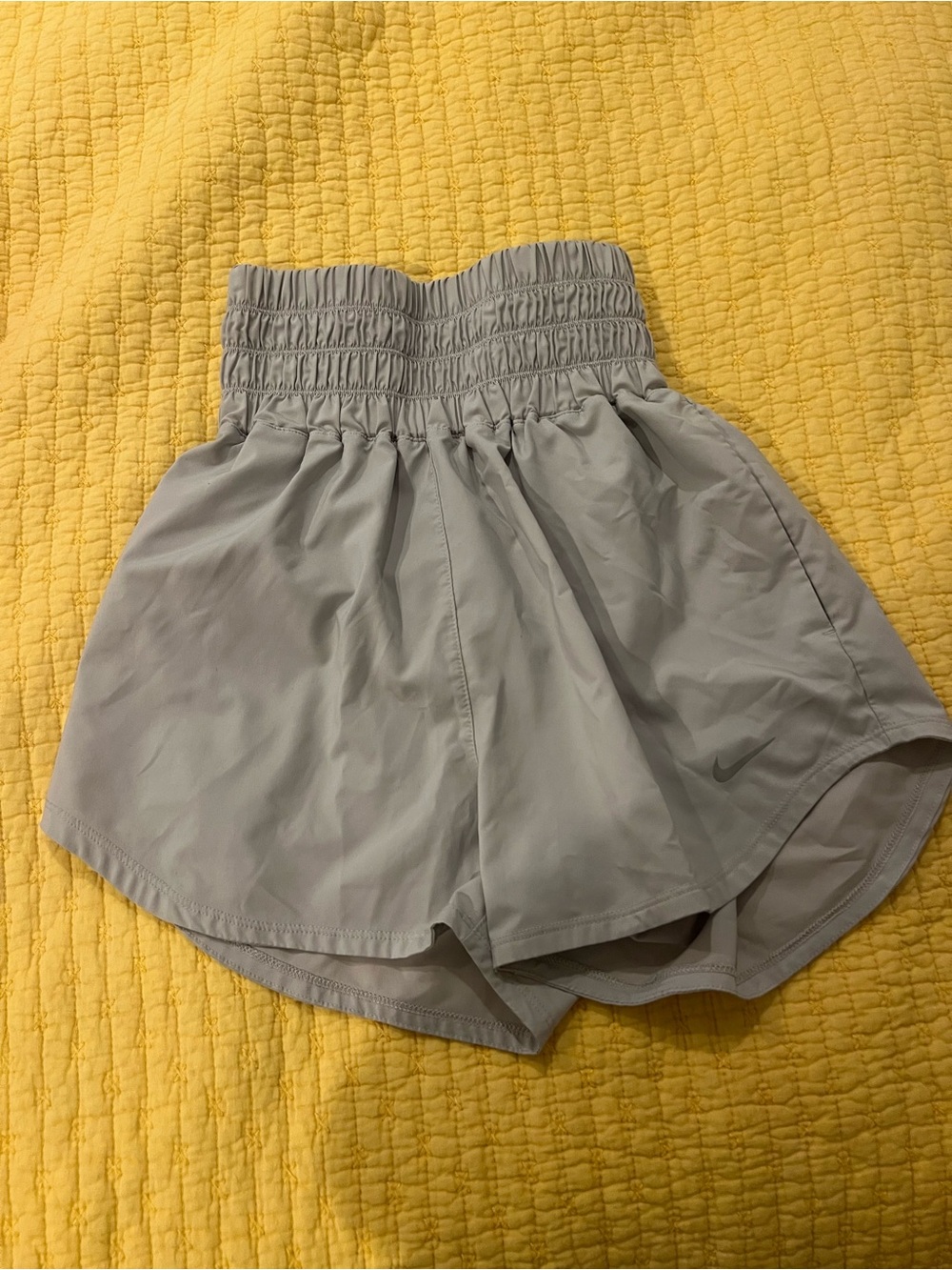 Light Gray Nike High-Waist Athletic Shorts